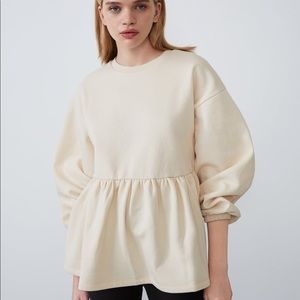 Zara Oversized Peplum Sweatshirt Size Small
